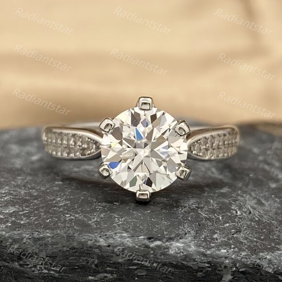 NEW Certified 2ct. t.w. Moissanite Pave Band Ring - Picture 1 of 8